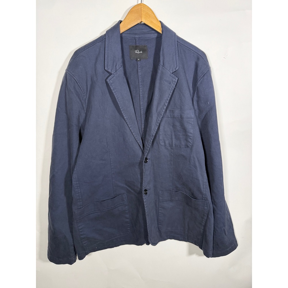 Rails Mens XL Navy Blue Chore Blazer Jacket Cotton Twill Two Button Coat